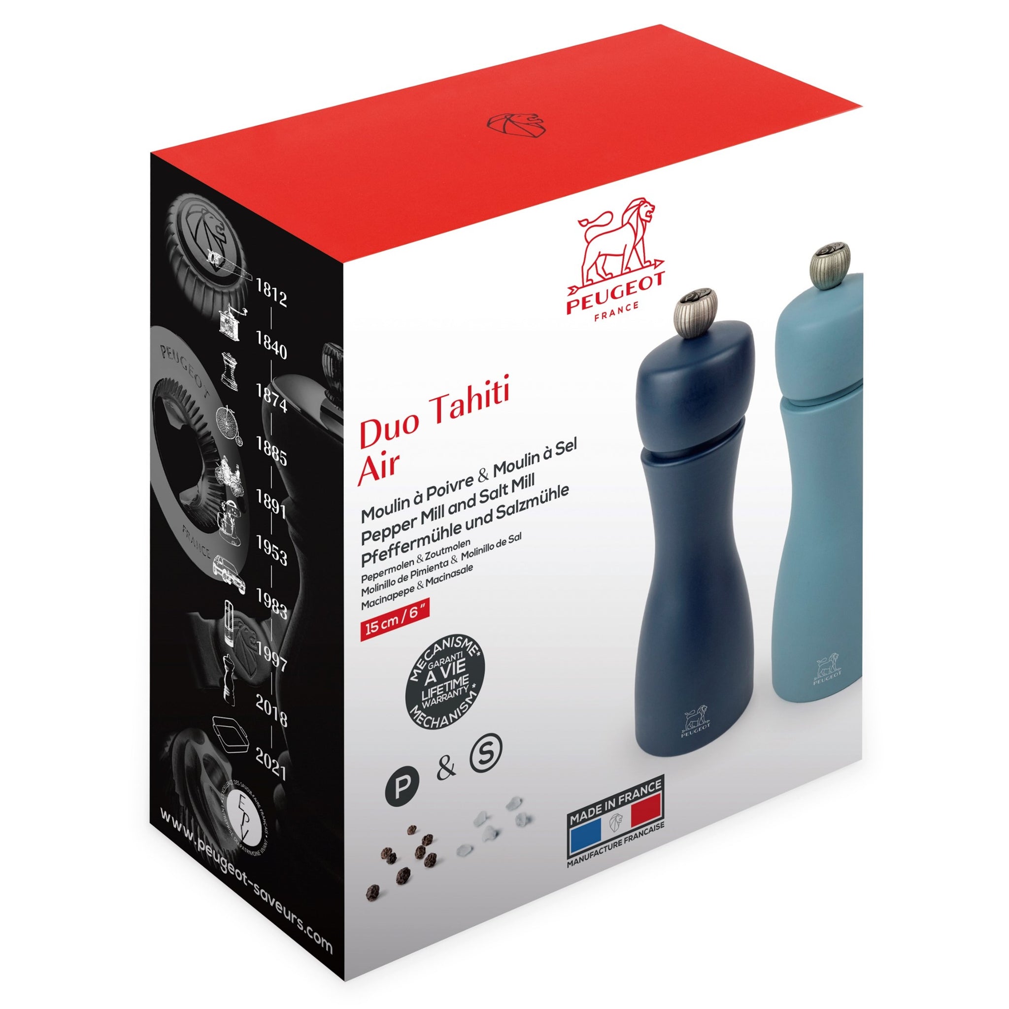 プジョー公式 タヒチ15cm ペッパー&ソルトミル ブルー 2/42967